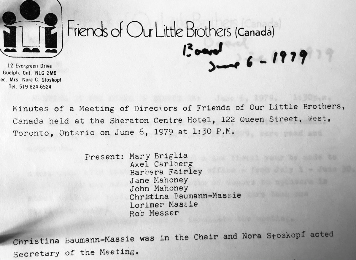 photo of the first letterhead and members of the board of directors